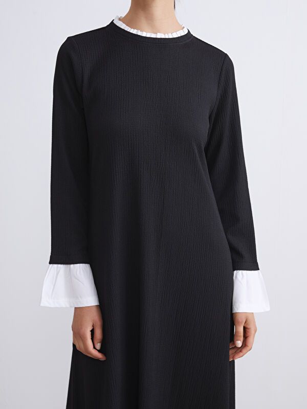 Moudda LC Waikiki - Robe en jersey manches longues Femme Noir - Tunisie 3