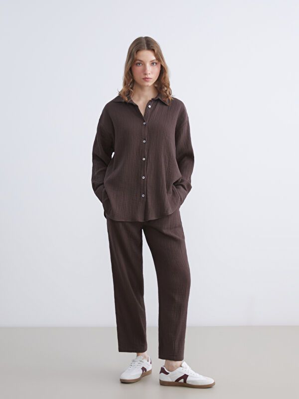 Moudda LC Waikiki - Pantalon tissé fin Femme Brun - Tunisie 1