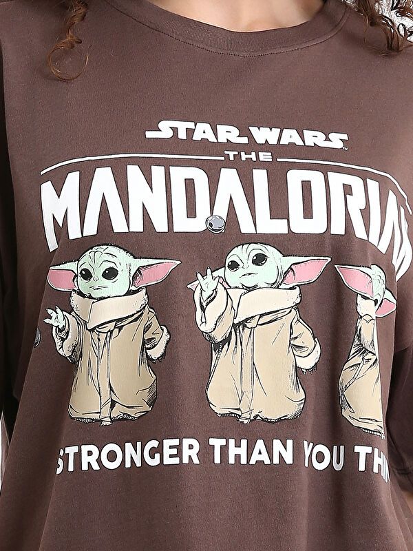 Moudda LC Waikiki - Body jersey manches courtes licence Femme Brun - Tunisie 3