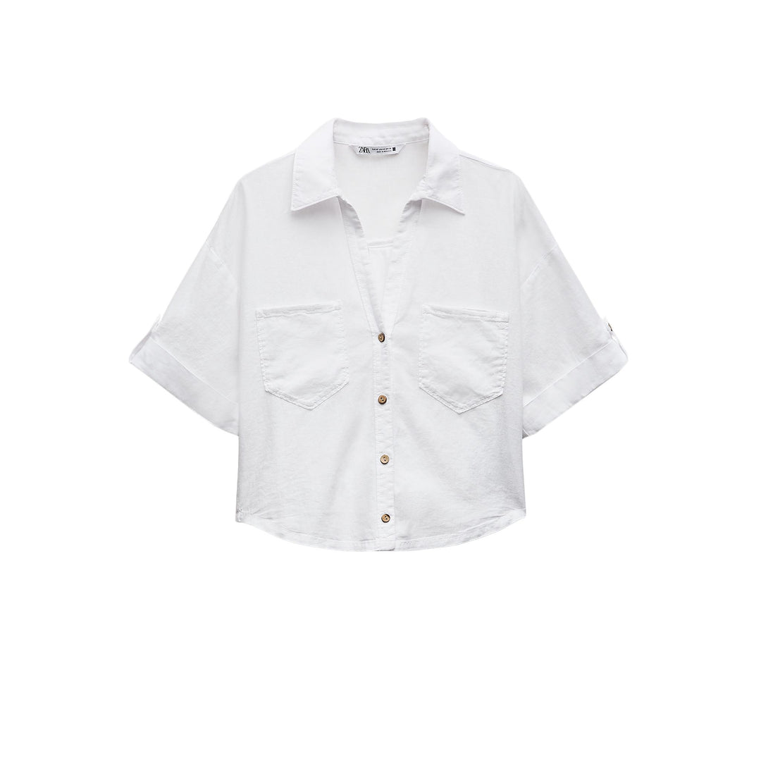 Moudda ZARA - Chemise Lin et Viscose Manches Courtes - Tunisie 3