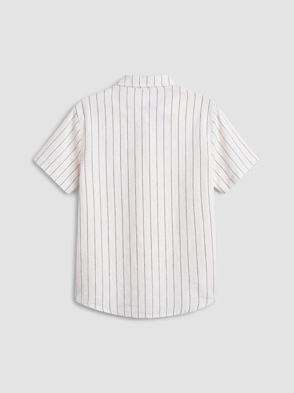 Moudda LC Waikiki - Ensemble manches courtes en tissu pour Garçon couleur Beige clair rayé - Tunisie 4