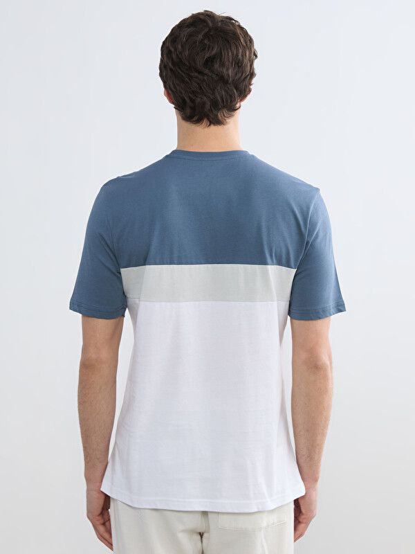 Moudda LC Waikiki - T-shirt imprimé manches courtes en jersey pour Homme couleur Bleu indigo rayé - Tunisie 4