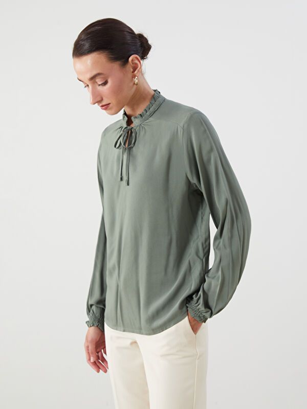 Moudda LC Waikiki - Blouse tissée manches longues Femme Vert menthe - Tunisie 2
