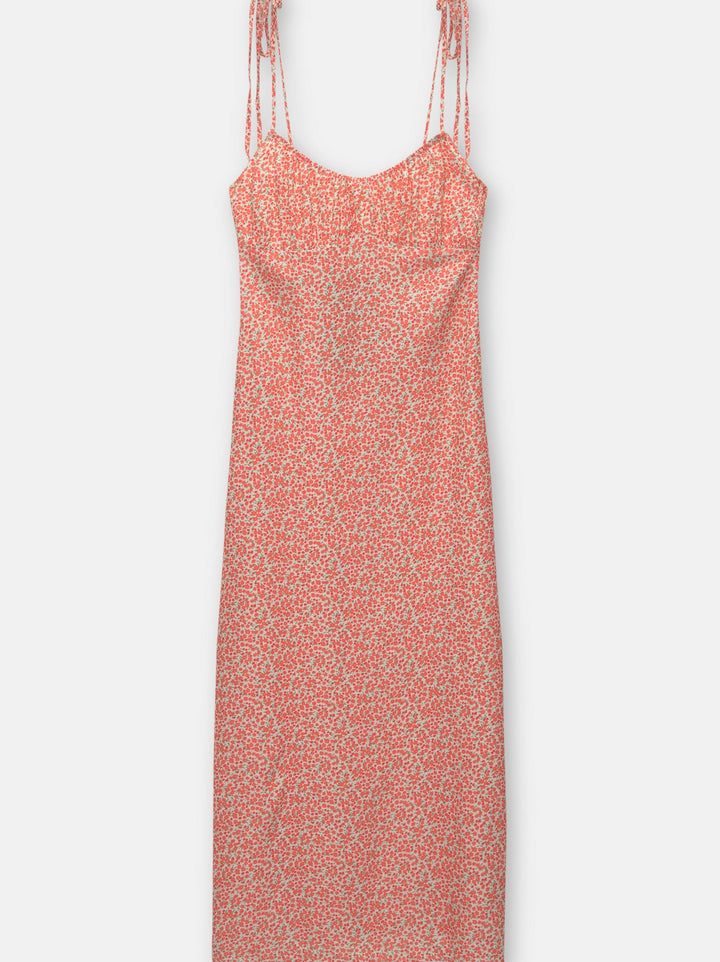 Moudda PULL & BEAR - Robe Midi Fronces Poitrine à Nœud Imprimé - Tunisie 3