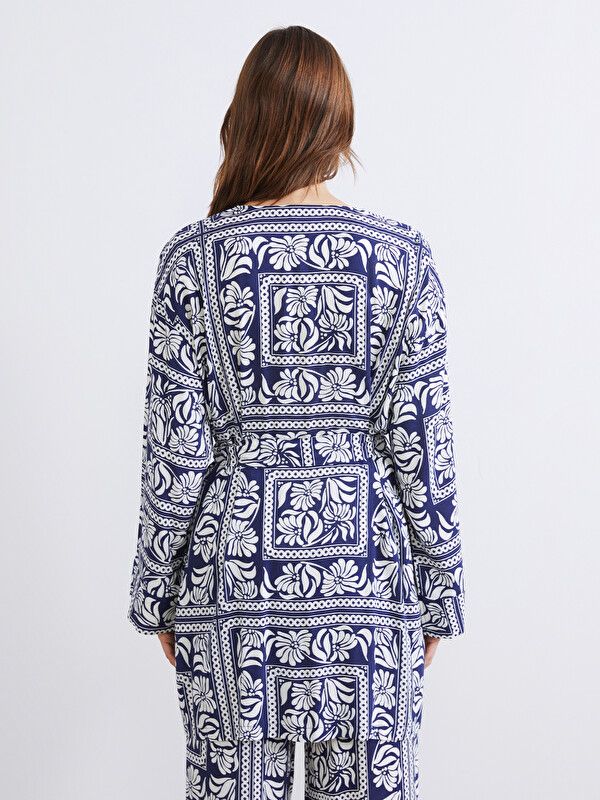 Moudda LC Waikiki - Kimono en tissu pour Femme couleur Bleu imprimé - Tunisie 4