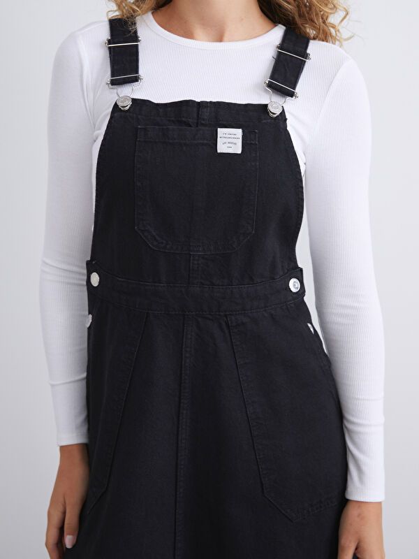 Moudda LC Waikiki - Robe tissée manches courtes denim Femme Rodéo noir - Tunisie 3