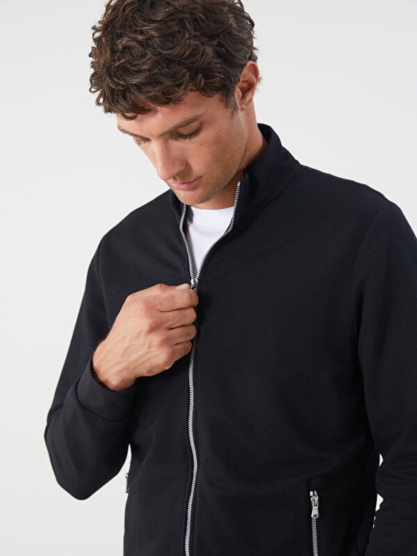 Moudda LC Waikiki - Cardigan jersey basique Homme Noir - Tunisie 3