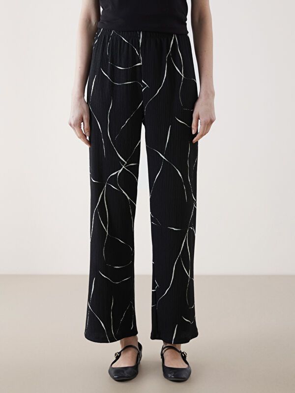 Moudda LC Waikiki - Pantalon jersey Femme Imprimé en noir - Tunisie 2