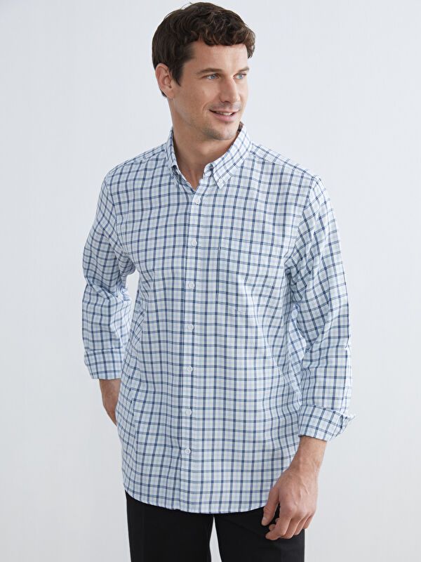 Moudda LC Waikiki - Chemise à carreaux manches longues en tissu pour Homme - Tunisie 1