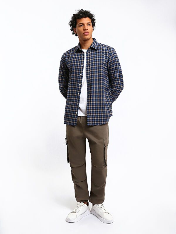 Moudda LC Waikiki - Chemise manches longues en tissu couleur Bleu pour hommes - Tunisie 2