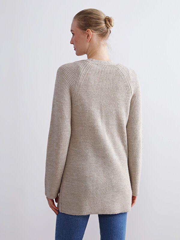 Moudda LC Waikiki - Cardigan tricot épais Femme Beige clair - Tunisie 4