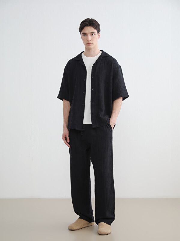 Moudda LC Waikiki - Chemise manches courtes en tissu pour Homme couleur Noir - Tunisie 2