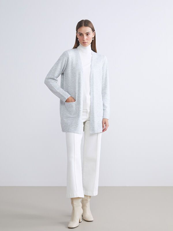 Moudda LC Waikiki - Cardigan tricot épais Femme Mélange de gris - Tunisie 2