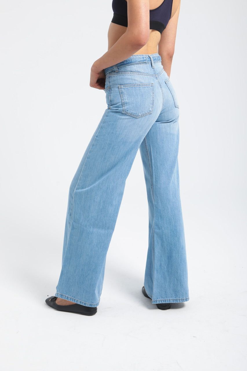 Moudda Billiorich - Pantalon large en denim avec ceinture à la taille - 4