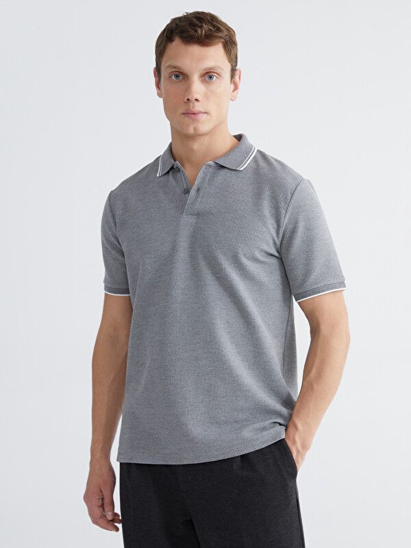 Moudda LC Waikiki - T-shirt manches courtes en jersey pour Homme couleur Gris mélangé - Tunisie 1