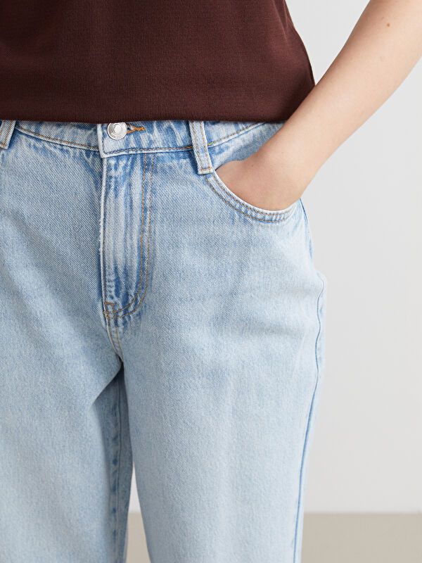 Moudda LC Waikiki - Pantalon tissé en denim Femme Bleu clair - Tunisie 3