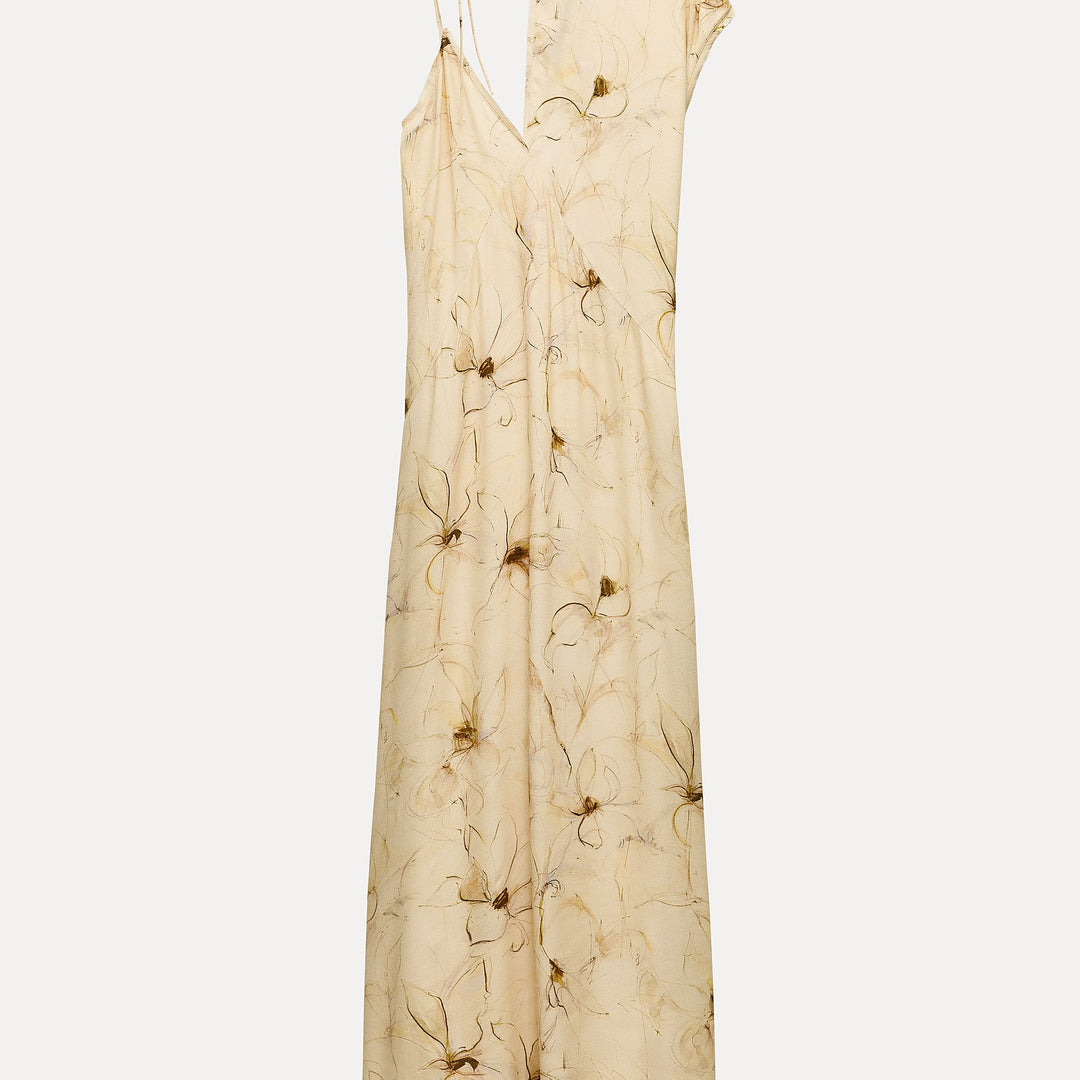 Moudda ZARA - Robe Midi Style Lingerie Asymétrique Imprimée - Tunisie 1