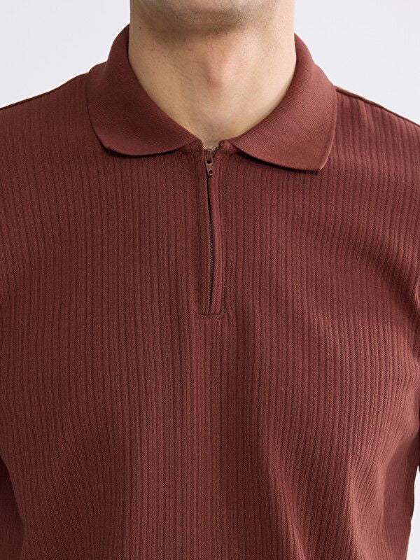 Moudda LC Waikiki - T-shirt manches courtes en jersey pour Homme couleur Marron - Tunisie 3