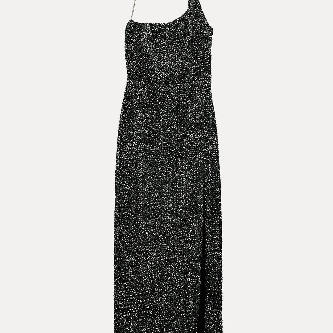 Moudda ZARA - Robe mi-longue pailletée asymétrique drapée - Tunisie 1
