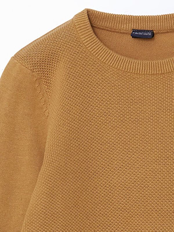 Moudda LC Waikiki - Pull tricot basique Garçon Beige foncé - Tunisie 3