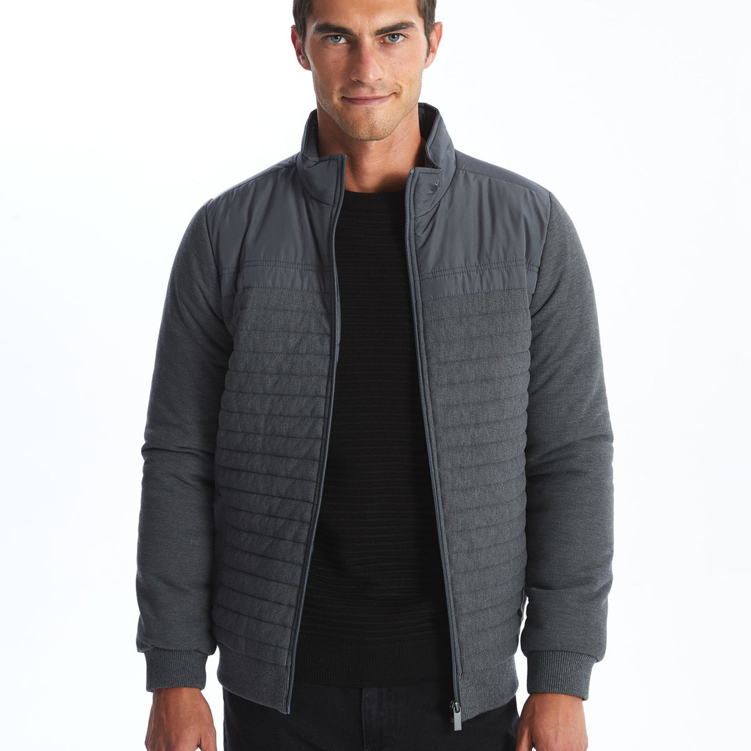 Moudda LC Waikiki - Cardigan-manteau en tricot couleur Gris mélangé pour hommes - Tunisie 1