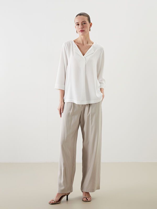 Moudda LC Waikiki - Blouse tissée manches longues Femme Ecru - Tunisie 2