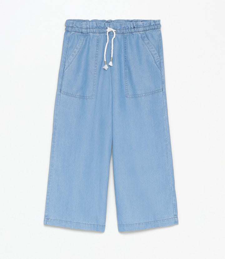 Moudda Lefties - Pantalon Culotte Léger Denim - Turquoise Foncé Fille D5 - Tunisie 2