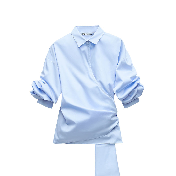 Moudda ZARA - La chemise popeline col en V et manches retroussées - Tunisie 3
