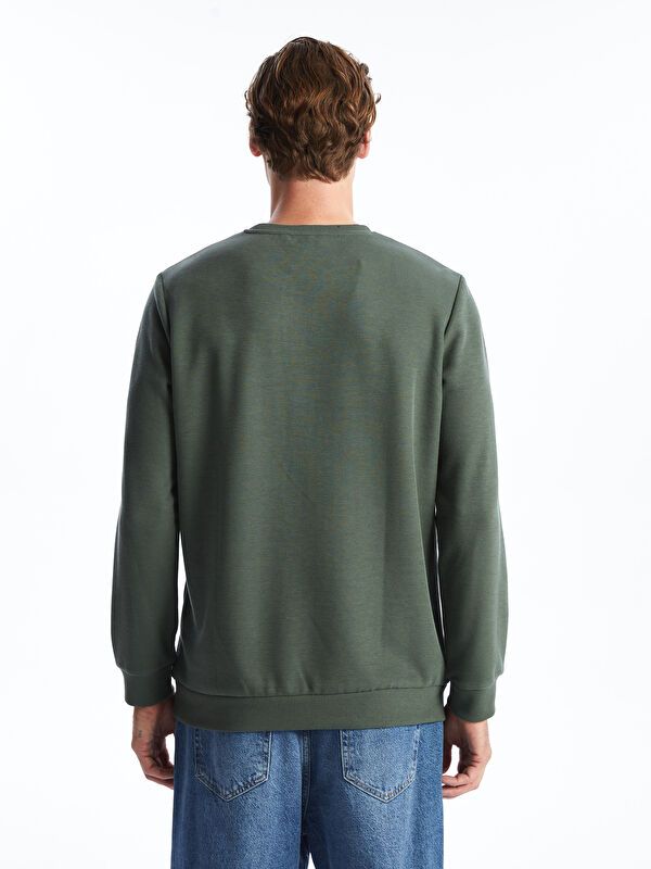 Moudda LC Waikiki - Sweatshirt jersey basique Homme Vert foncé - Tunisie 4