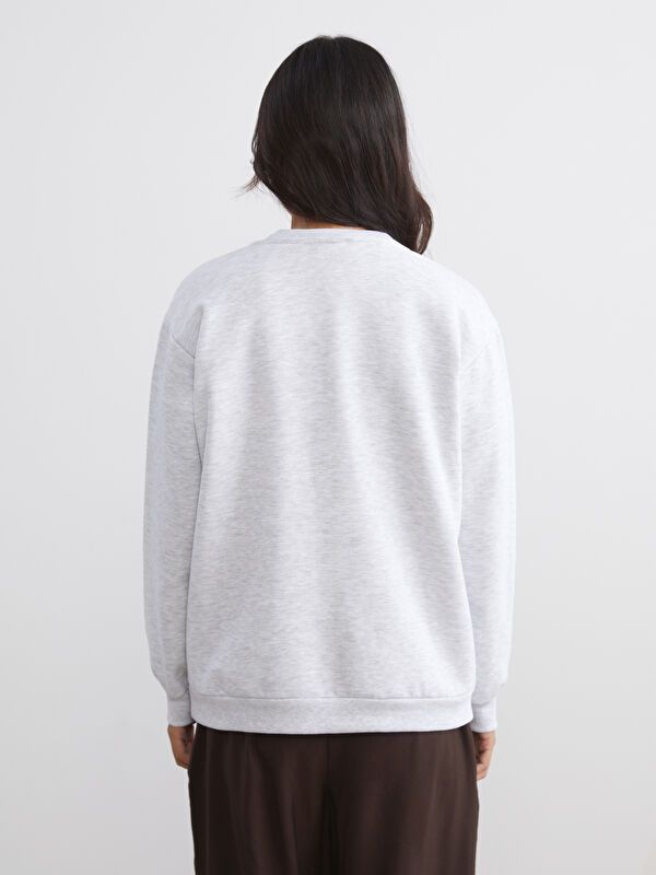 Moudda LC Waikiki - Sweatshirt en jersey sous licence Femme Mélange de gris - Tunisie 4