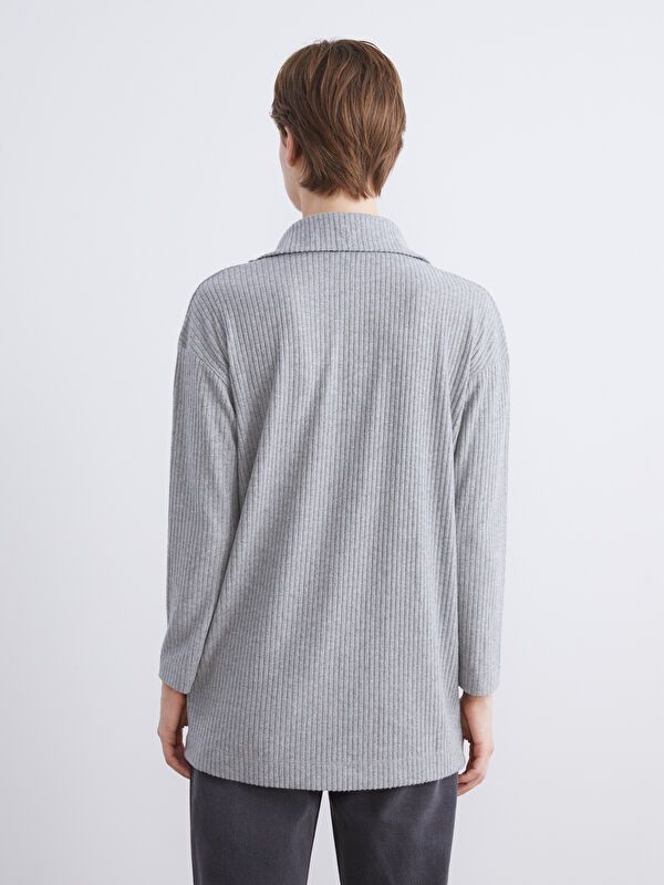 Moudda LC Waikiki - Tunique en jersey manches longues Femme Mélange de gris - Tunisie 4