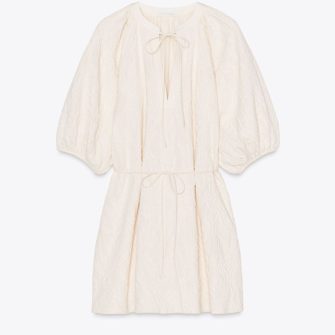 Moudda ZARA - Robe Boho - Jacquard & Col Piqué - Tunisie 1
