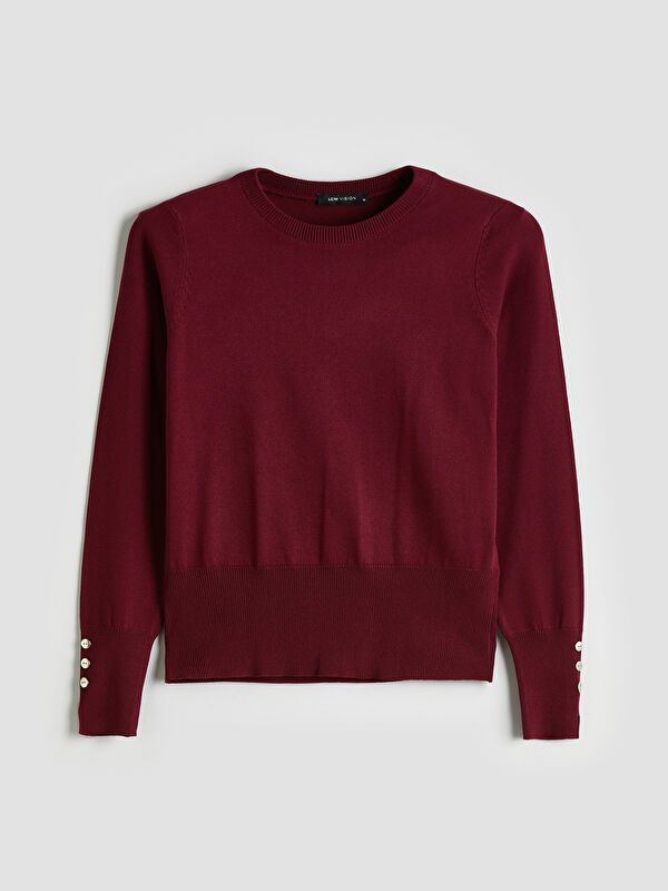 Moudda LC Waikiki - Pull tricot fin Femme Bordeaux - Tunisie 1