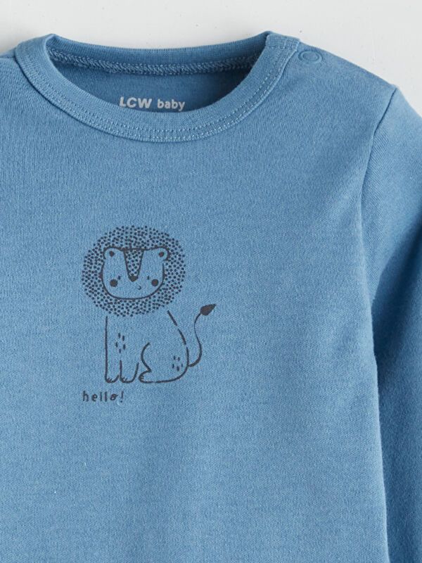 Moudda LC Waikiki - Body imprimé manches longues en jersey - tenue de sport couleur Bleu indigo clair pour garçons - Tunisie 7