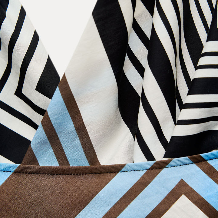 Moudda ZARA - Top popeline col licou imprimé rayé ceinture - Tunisie 4