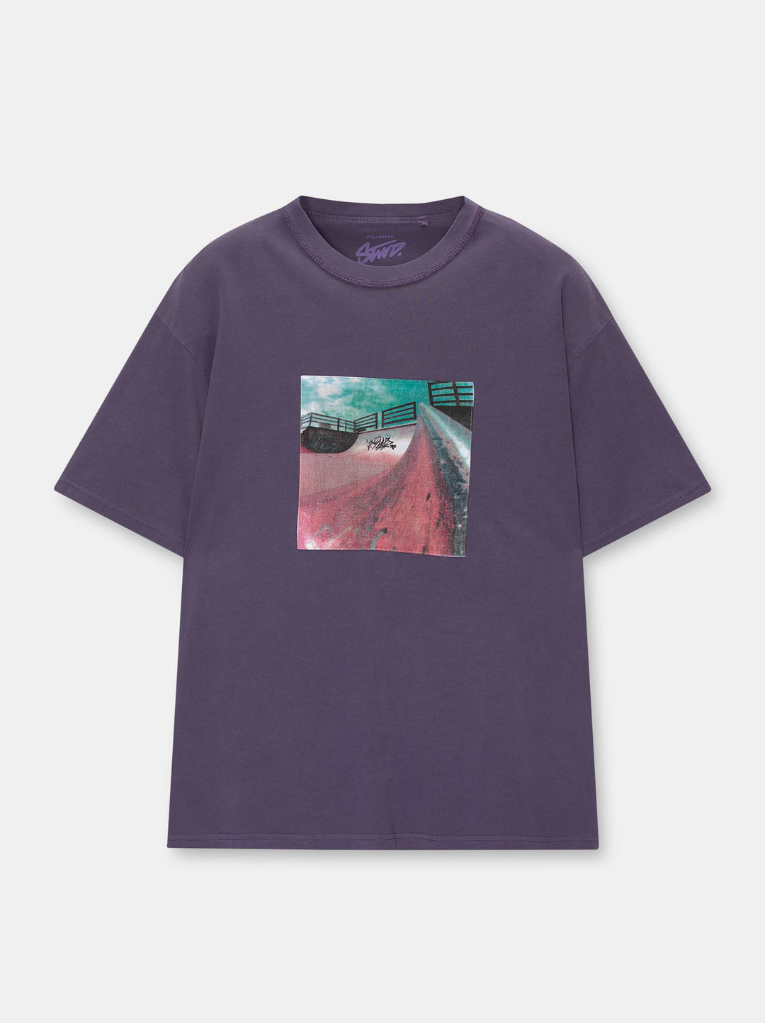 Moudda PULL & BEAR - T-Shirt Demi-Manches Purple 03 Violet - Tunisie 2