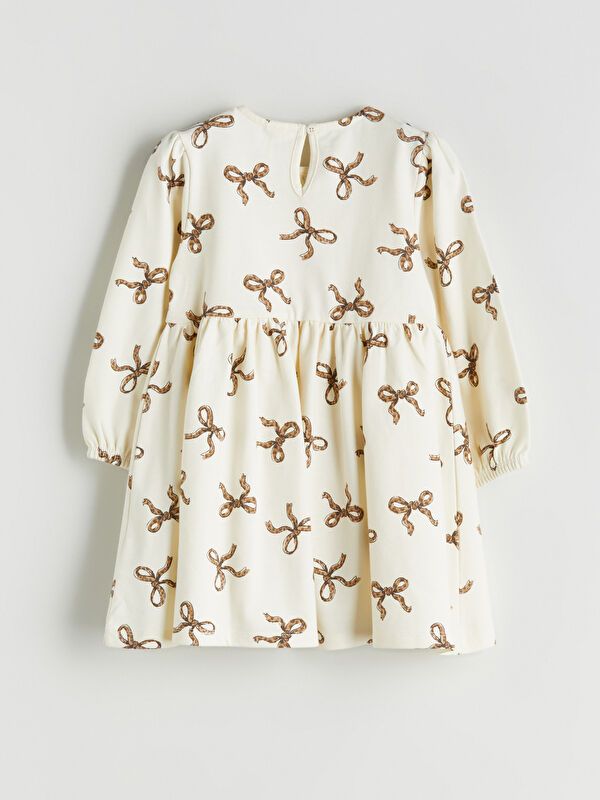 Moudda LC Waikiki - Robe en jersey manches longues Fille Imprimé écru - Tunisie 3