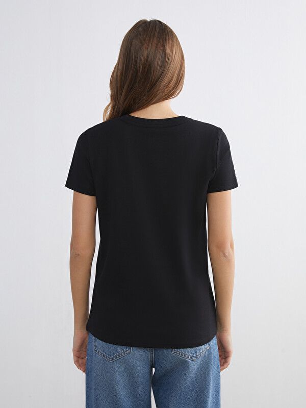 Moudda LC Waikiki - Body basique manches courtes en jersey pour Femme couleur Noir - Tunisie 4