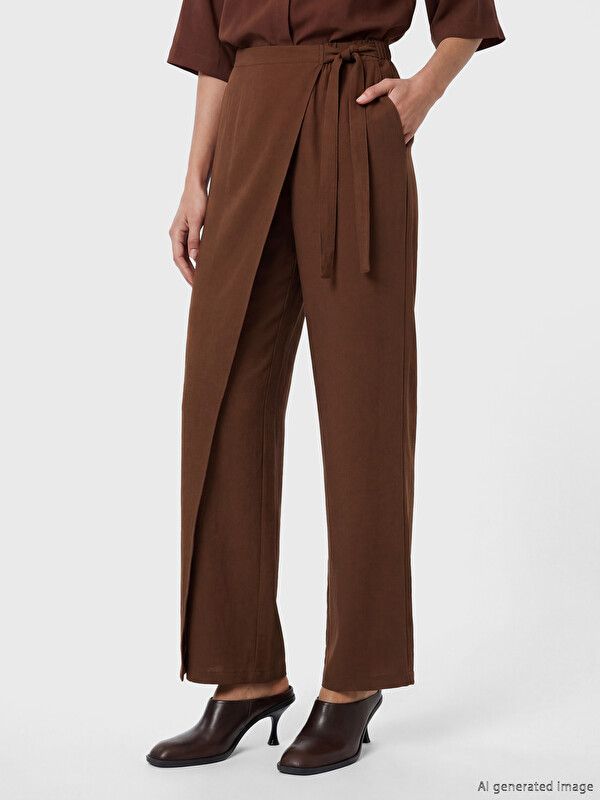 Moudda LC Waikiki - Pantalon fin en tissu pour Femme couleur Marron - Tunisie 2
