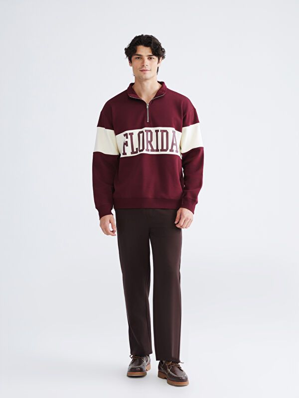 Moudda LC Waikiki - Sweatshirt en jersey couleur Bordeaux pour hommes - Tunisie 2