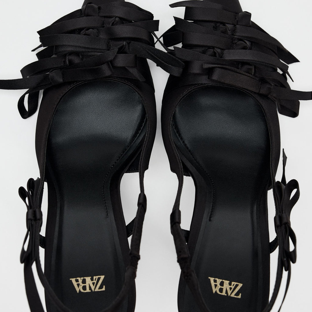 Moudda ZARA - Chaussures talon sans arrière multi-nœuds satin - Tunisie 5