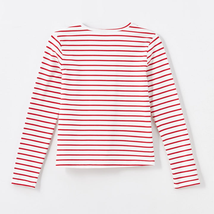 Moudda LC Waikiki - Body jersey basique manches longues Fille Imprimé en rouge - Tunisie 2