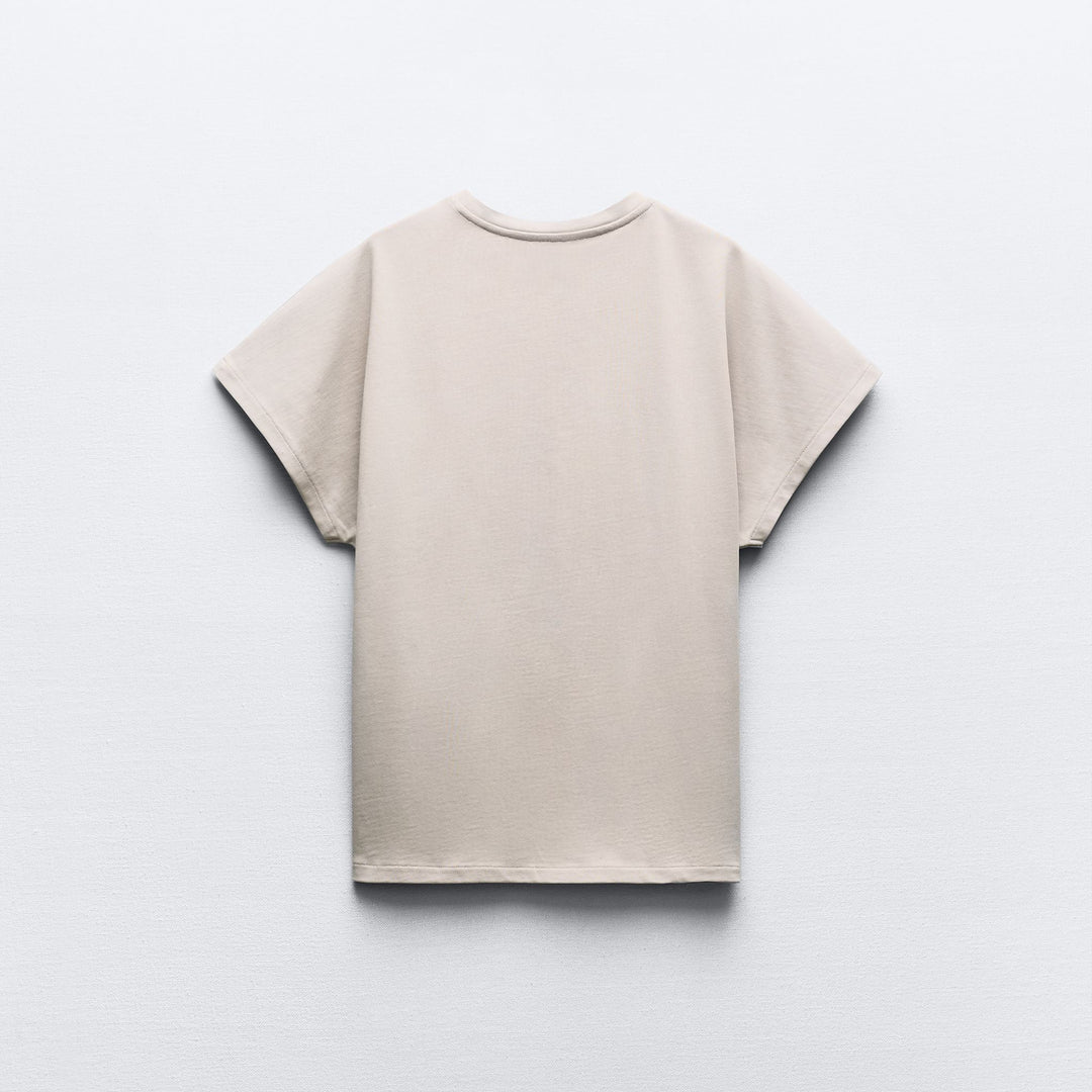 Moudda ZARA - T-shirt haut de gamme, col rond, tombant, en lin - Tunisie 3