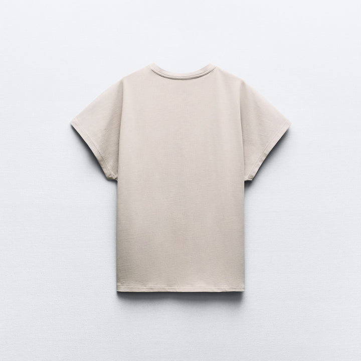 Moudda ZARA - T-shirt haut de gamme, col rond, tombant, en lin - Tunisie 3