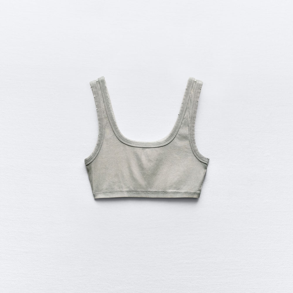 Moudda ZARA - Top Court Côtelé Délavé - Tunisie 2