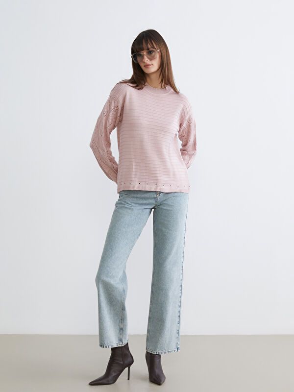 Moudda LC Waikiki - Pull mi-saison en tricot couleur Rose pour femmes - Tunisie 2