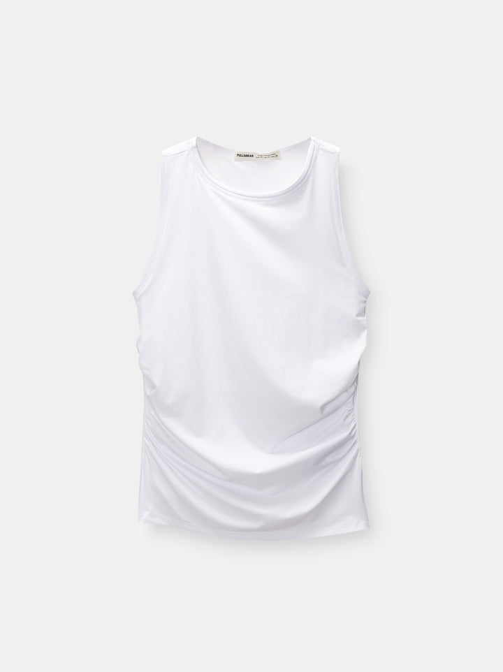 Moudda PULL & BEAR - Body Top Sans Manches Polyamide Froncé Latéral - Tunisie 3