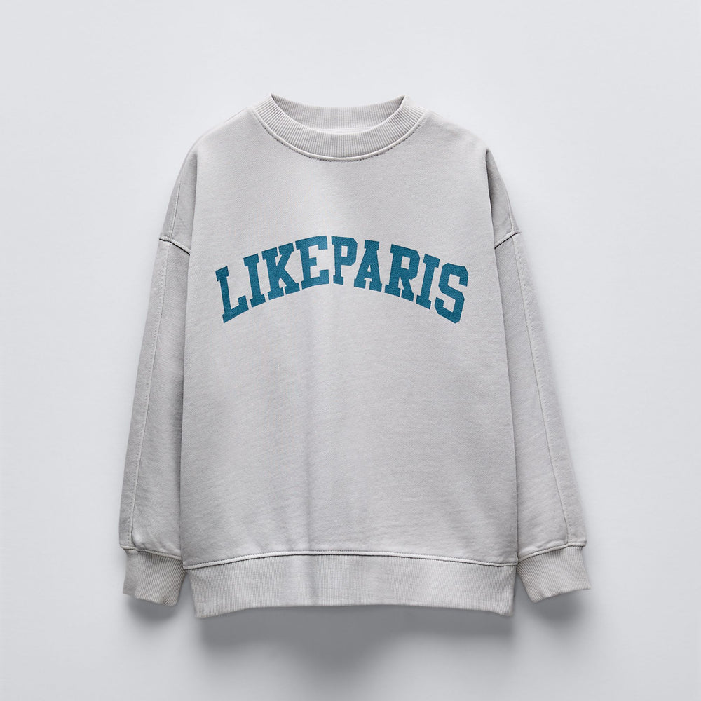 Moudda ZARA - Sweat boxy imprimé varsity effet craquelé - Tunisie 2