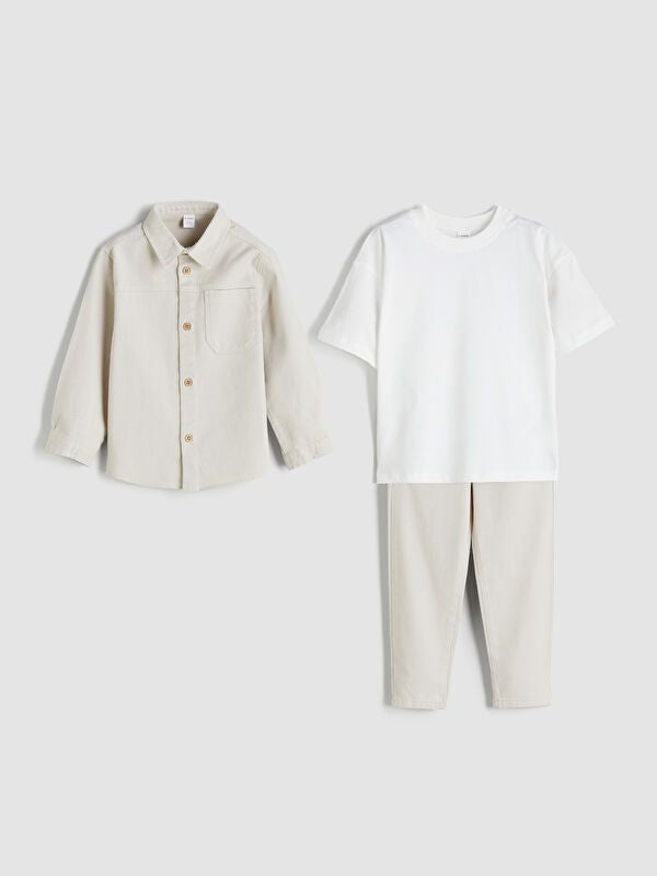 Moudda LC Waikiki - Ensemble tissé Garçon Gris clair - Tunisie 1