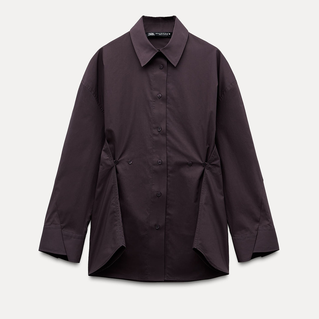 Moudda ZARA - Chemise oversized gabardine boutons taille - Tunisie 2